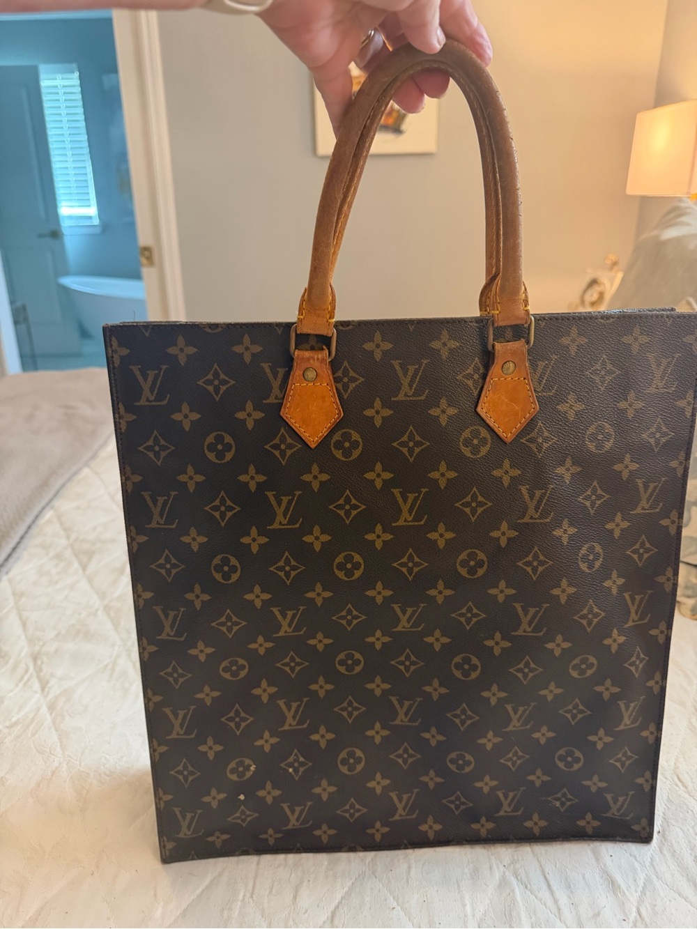 Louis Vuitton Monogram Vertical Messenger Bag in Dark Brown with Vachetta Trim